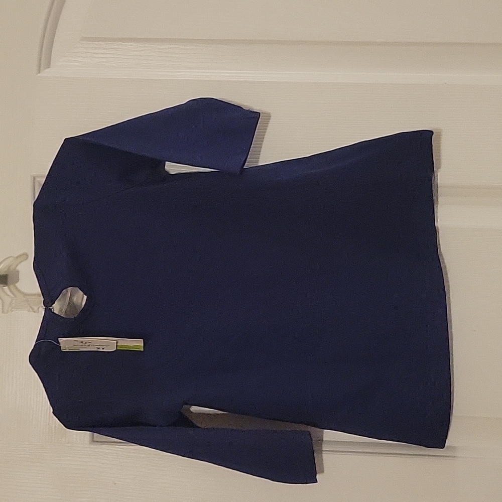 Girls 2T Jumping Meters L/Sl Horse Applique Dress.  Blue with gray horse.  New. - Picture 2 of 7